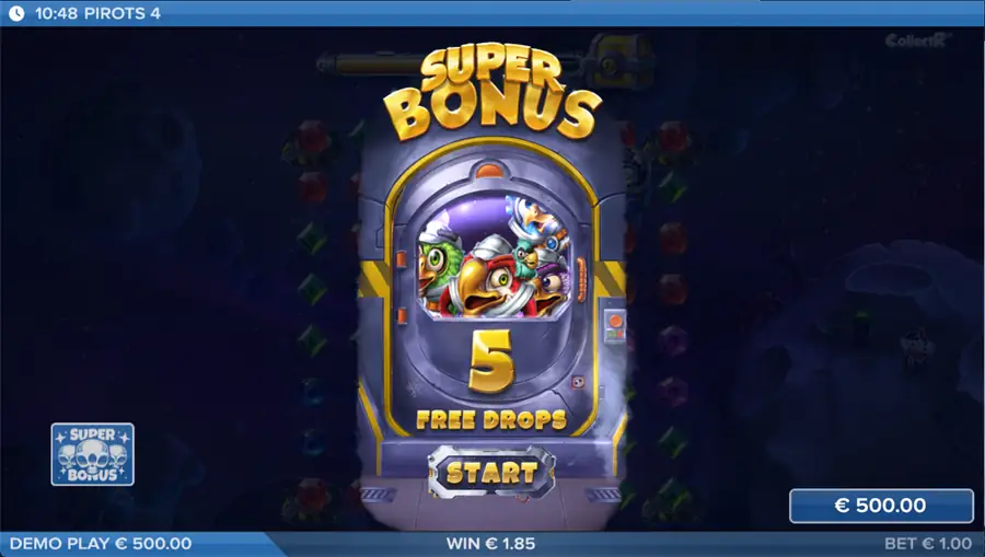 Pirots 4 bonus feature screen